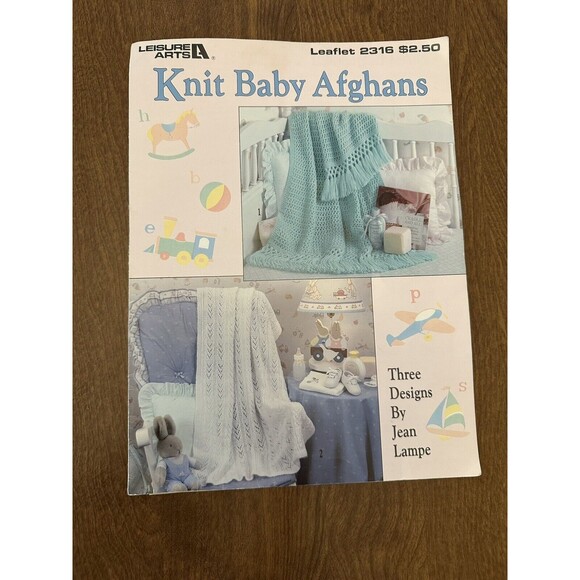 Leisure Arts Leaflet Knit Baby Afghans Three Patterns Vintage 1992 By Jean Lampe - Picture 1 of 3